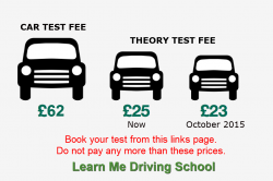 Theory test costs