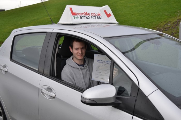Well done David on a first time pass at Paisley driving test centre
