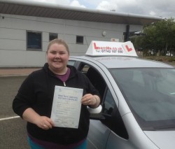Courtney passes at Sheildhall driving test centre Glasgow.
